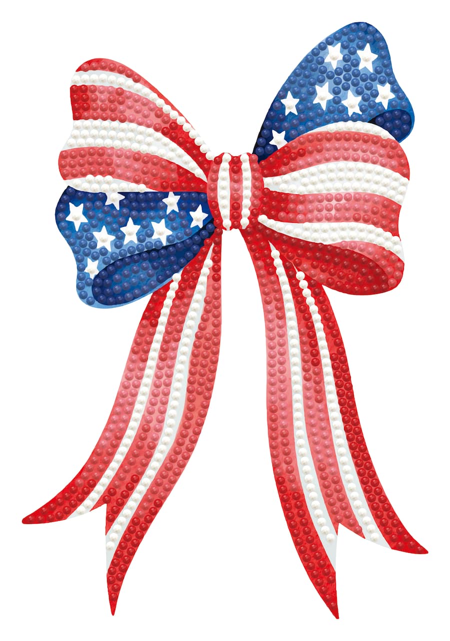 Diamond Dotz® Red, White & Blue Stars & Stripes Bow Iron-On 'n' Dot Kit